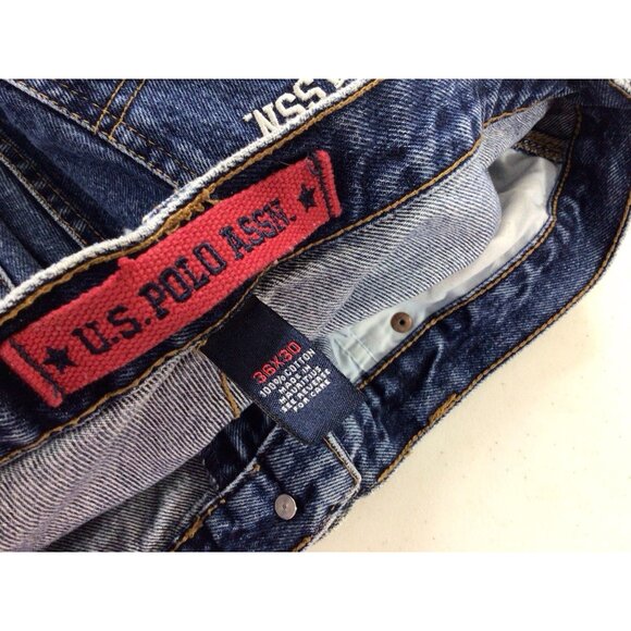 US Polo Assn Baggy Jeans Y2K Wide Leg Carpenter Denim Mens 36 X 30 - Picture 5 of 7